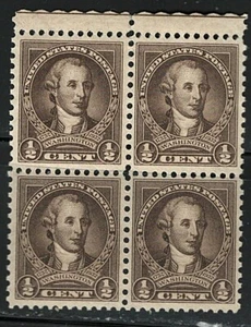 #704 1932 medio centavo Washington Memorial bloque de 4 MNH - Imagen 1 de 1