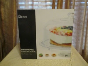 Nuevo en caja Soporte para pasteles/tazón perforador/bandeja para servir dividida 12" acrílico LexiHome - Imagen 1 de 7