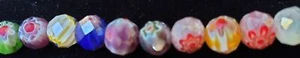 One 7 in Glass Bead Strand Blue Moon Craft Jewelry Making Faceted Floral Design - Picture 1 of 6
