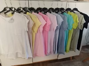MADE IN ITALY schönes Vokuhila Shirt Brusttasche Rückenfalte Gr. 38 40 42 NEU - Bild 1 von 15