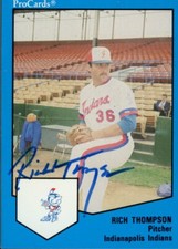 1989 Indianapolis Indians RICH THOMPSON Signed Card autograph EXPOS INDIANS
