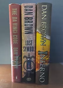 Dan Brown 3 Book Langdon Series Hardcover Lot Da Vinci Code Lost Symbol Inferno - Foto 1 di 18