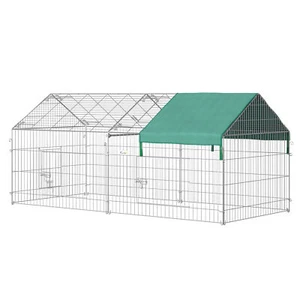 87"x41"Outdoor Metal Pet Enclosure Small Animal Playpen Rabbit Hutch Green - Picture 1 of 8