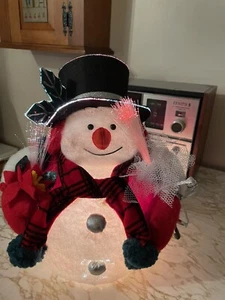 Glasfaser Farbwechsel Filz Schneemann Zylinder Mütze Fäustlinge Schal Plug-In - Bild 1 von 12