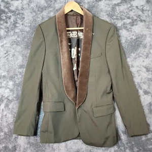 JUICY COUTURE Men's Blazer, Military Style Jacket, Size 40 Army Green EUC Pocket - Picture 1 of 10