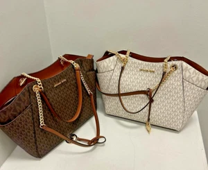 Michael Kors Women Lady Chain Mk Signature Logo Tote Handbag Purse Bag Shoulder - Picture 1 of 118