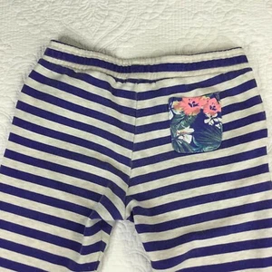 Roxy Girl's Striped Knit Cream Purple Heathered Tropical Pocket Leggings - Picture 1 of 9