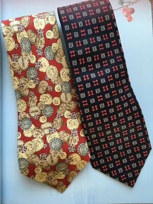 Celine винтажный Triomphe галстук красный и синий - набор из 2 - Изображение 1 из 4