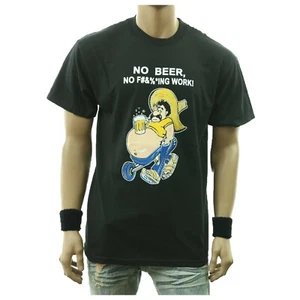 Divertida Bebida Gráfica Camiseta SIN CERVEZA, SIN TRABAJO Moda Impresa Humor Urbana Camiseta - Imagen 1 de 3