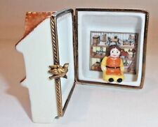 Peint Main Limoges Trinket - Doll House With Removable Doll