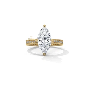 1Ct Marquise Cut White Moissanite Solitaire Ring for Women 925 Silver Elegant - Picture 1 of 3