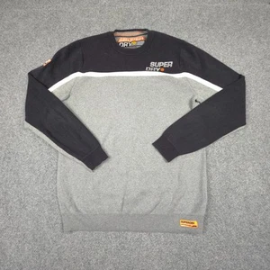 Superdry Jumper Mens SMALL Grey Long Sleeve Crew Neck Sweatshirt fleece Size S - Picture 1 of 8