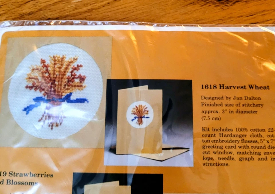 The Creative Circle "Harvest Wheat" Card Counted Cross Stitch Kit - #1618 - New - Image 1 of 3