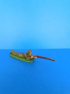 QUIRALU / ARMEE FRANCAISE  :  RARE SOLDAT DE FORTERESSE   COUCHE TIRANT AU FUSIL - Photo 1/4