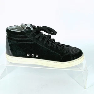P448 Women Size 37 US 7 Black Suede Leather Skate High Top Sneakers - Picture 1 of 12