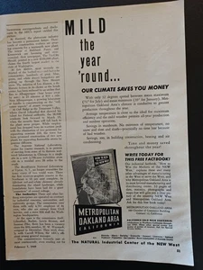 Metropolitan Oakland Area California Vintage Magazine Ad Nice Images 1949 - Picture 1 of 3
