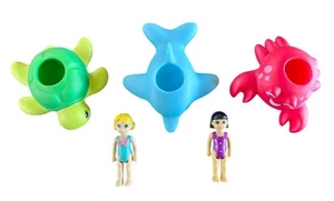 Lakeshore Learn & Play Floating Friends Bath 4" Dolls Figures w/ Turtle, Dolphin - Picture 1 of 6