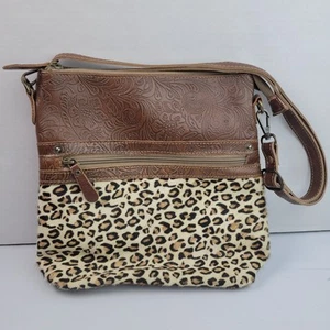 Myra Bolso Dinámico Estampado Leopardo Piel de Vaca Bandolera - Imagen 1 de 7