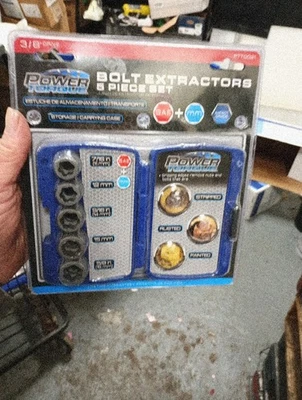 Power Torque Bolt Extractors - 5-Pieces #PTT0021 - with hard case -  9142 - Image 1 of 3