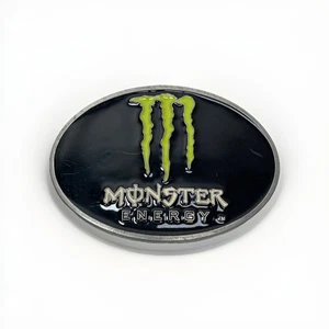 Y2K Monster Energy Belt Buckle Black / Green Logo Metal Promo Gamer Drink - Foto 1 di 4
