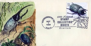 US 3354l FDC Insects, E. Hercules Beetle hand-painted Cachets ZAYIX 0124M0241 - Picture 1 of 2
