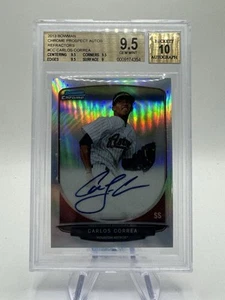 2013 Bowman Chrome 1st Auto Carlos Correa BCP-CC Refractor /499 BGS 9.5 GEM MINT - Picture 1 of 2