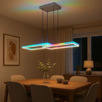 Lampada A Sospensione Dimmerabile RGB LED Con Telecomando Argento CCT - Immagine 1 di 4