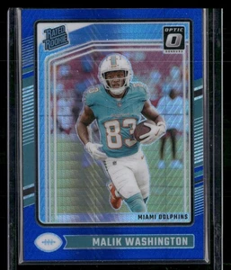 2024 Donruss Optic #272 Malik Washington Blue Hyper Miami Dolphins - Picture 1 of 2