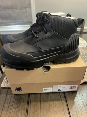 UGG NEUMEL X 黑色皮革踝靴女式 US 8.5 码 — 第 1/4 张图片