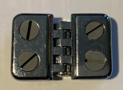 Glass Display Connector with Hinge 2 Way Joiner for 3/16" Thick Panels Chrome - Image 1 of 4