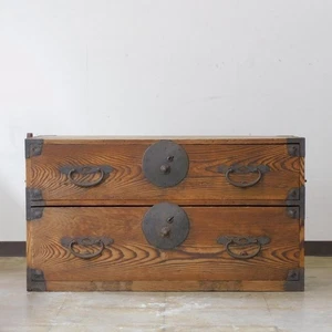 Caja fuerte de almacenamiento japonesa antigua Tansu Dansu de madera hecha a mano - Imagen 1 de 8