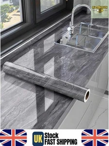 Self Adhesive Kitchen Worktop Covering Vinyl Wrap Cupboard Door Marble Stickers - Picture 1 of 9