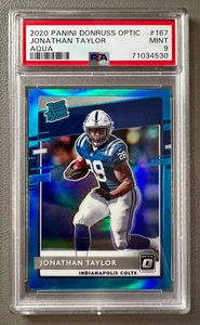 Jonathan Taylor 2020 Panini Donruss Optic NFL Rated Rookie Aqua #167 /299 PSA 9 - Bild 1 von 6