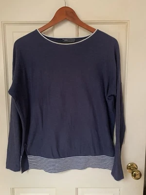 Женская футболка с длинным рукавом Vince синий пуловер повседневный топ размер XS - Изображение 1 из 4