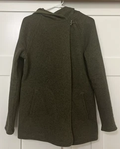 North Face Green Crescent Wrap Hoodie Jacke Fleece Damen Gr. M Knebelverschluss - Bild 1 von 9