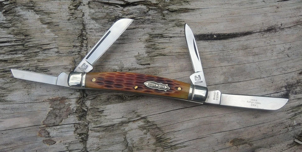 BLUE RIDGE KNIVES, INC Rough Ryder Rider Congress Messer Taschenmesser Klappmesser 4 Klingen 440 Stahl