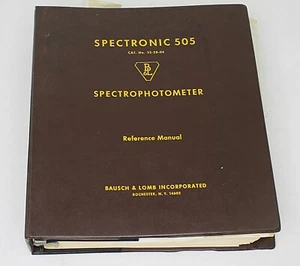 Vintage Test Equipment Reference Manual Spectronic 505 Spectrophotometer 1966 - Picture 1 of 5