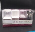 Mozaik  96 Piece  Mini Appetizer Party Set Perfect Tableware White/Clear/Silver