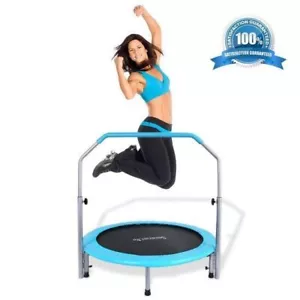 Serene-Life Trampoline w/ Handlebar Hand Rail Adult Indoor Home Gym SLELT403 - Picture 1 of 6