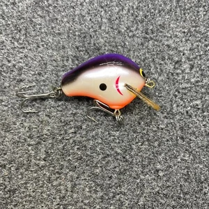 Bagley's Balsa B1, BB1 All Brass Vintage Crankbait Lure - 804 Purple Black White - Picture 1 of 11