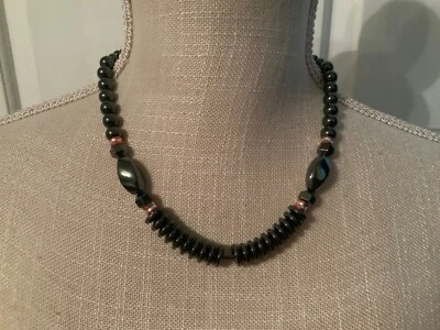 🌸 Collar de 18” con cuentas de hematita de vidrio negro para dama nuevo sin etiquetas 🌸 Foto 1 de 4