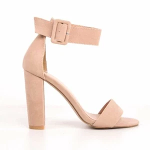 Sandali Donna Tacchi Larghi Nude Effetto Cipria comodo tacco 10cm bellissimo - Foto 1 di 4