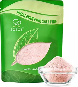 Soeos Himalaya Pink Salz, feinkörnig, 16 Oz (1 Pfund), rosa Himalaya Meersalz - Bild 1 von 12