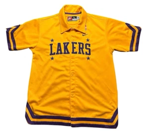 Nike LA Los Angeles Lakers Men's Size Large Yellow Rewind 57 Warm Up Jersey VTG - Picture 1 of 6