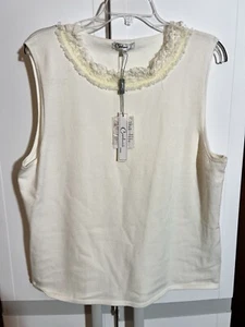 Carducci Woman Ivory Sleeveless Sweater Size 2X NWT - Picture 1 of 2