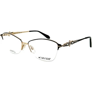 Montatura occhiali da vista donna semi senza montatura Caviar M5659 C24 nero con cristalli trasparenti 54-14 - Foto 1 di 6