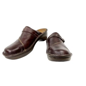 NAOT Florence Slip On Clogs 40 L9 Brown Leather Mules Comfort Shoes Israel - Picture 1 of 6