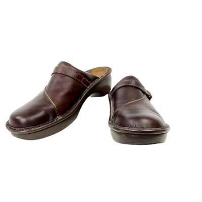 NAOT Florence Slip On Clogs 40 L9 Brown Leather Mules Comfort Shoes Israel - Image 1 of 4