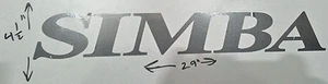 2PC SAFARI SIMBA RV MOTORHOME CAMPER LOGO DECAL LEGEND SILVER LETTER29X5 GRAPHIC - Picture 1 of 1