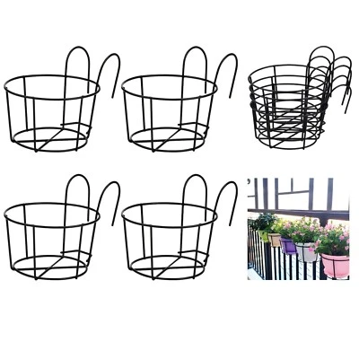 Blumentopf Halter 4er Set Balkonblumen Halterung Geländerblumentopf Hängetöpfe - Bild 1 von 4